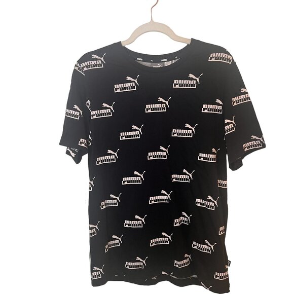 Black Puma Logo Shirt Size M - Picture 1 of 6